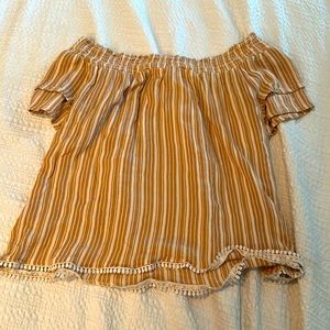 Stripped Off the Shoulder Top